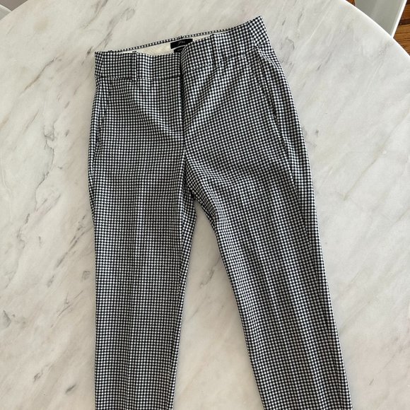 J. Crew Cameron Trousers - Size 6 - Black/White Gingham Checkered Pattern - Picture 3 of 6